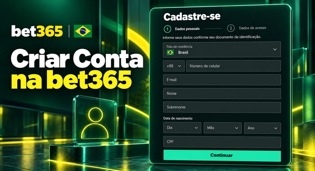 Criação de uma conta na bet365