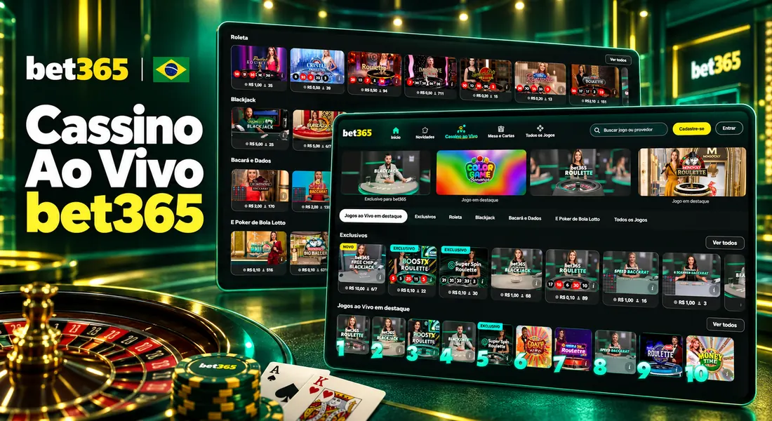 Mesas e jogos de cassino ao vivo da bet365
