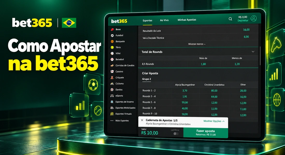 Guia visual de como apostar na bet365