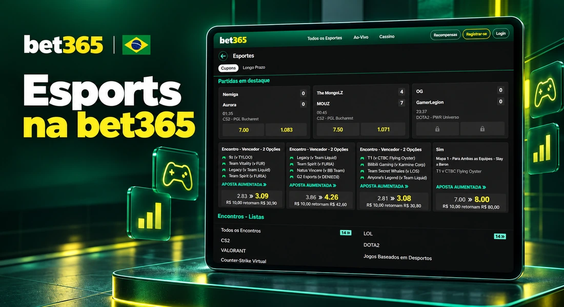 Apostas em esportes eletrônicos na bet365