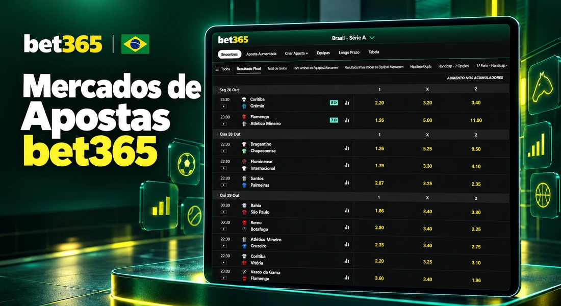 Mercados de apostas esportivas na bet365